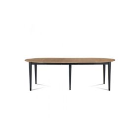 Table ronde 6 pieds fuseau 105 cm + 3 rallonges bois - VICTORIA