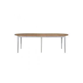 Table ronde 6 pieds fuseau 115 cm + 3 rallonges bois - VICTORIA