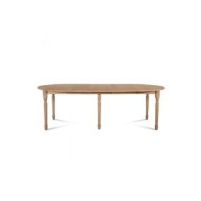 Table ronde 6 pieds tournés 115 cm + 3 rallonges bois - VICTORIA