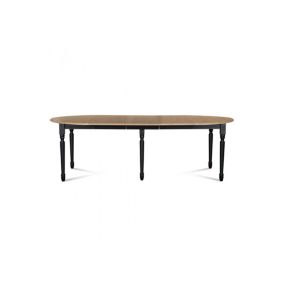 Table ronde 6 pieds tournés 115 cm + 3 rallonges bois - VICTORIA