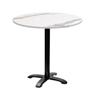 Table ronde 80cm - modèle Bazila marbre blanc - Restootab