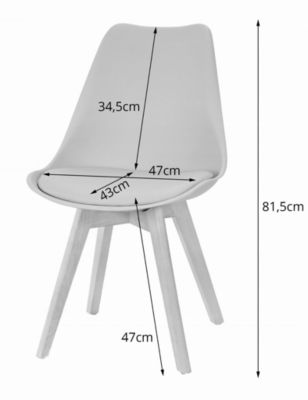 Table ronde blanche VALORA KAMI 80 avec 4 chaises grises RIXK