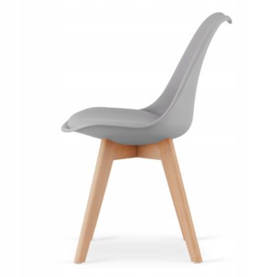 Table ronde blanche VALORA KAMI 80 avec 4 chaises grises RIXK
