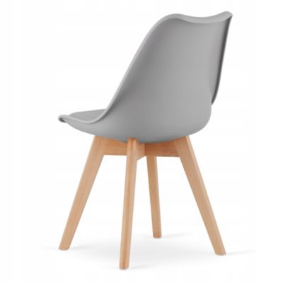 Table ronde blanche VALORA KAMI 80 avec 4 chaises grises RIXK