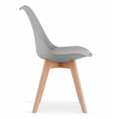 Table ronde blanche VALORA KAMI 80 avec 4 chaises grises RIXK