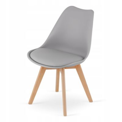 Table ronde blanche VALORA KAMI 80 avec 4 chaises grises RIXK