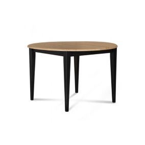 Table ronde bois D115 cm avec 1 allonge et Pieds fuseau - VICTORIA