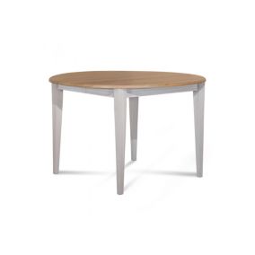 Table ronde bois D115 cm avec 1 allonge et Pieds fuseau - VICTORIA