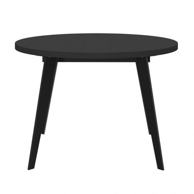 Table ronde extensible 110 à 155 cm noir pieds métal - VANESSA