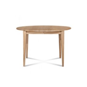 Table ronde extensible bois D105 avec 1 allonge et pieds fuseau - VICTORIA