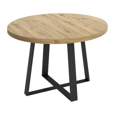 Table ronde extensible DUNA - 4 a 6 personnes - Décor chene - L110 x ...