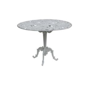 Table ronde fougère en aluminium blanc diamètre 1,20m, Dommartin