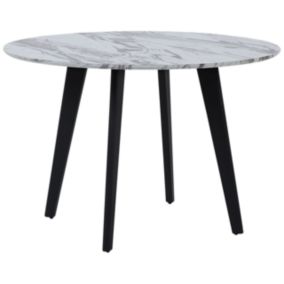 Table ronde imitation marbre blanc MOSBY