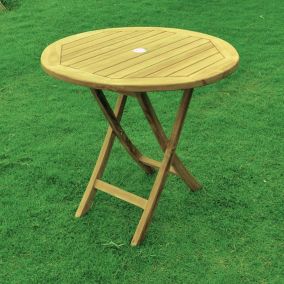 Table ronde pliable marron 80cm MEJIA