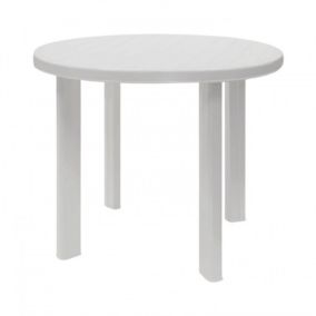 Table ronde Zentro en résine blanche 89x72cm Thinia Home