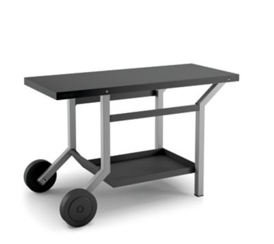 Table roulante en acier noire et grise pour plancha Forge Adour