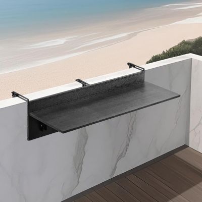 Table Suspendue Balcon, 1500 x 450 x 240 mm, Table de Bar Pliante pour Balustrades de Balcon d'Extérieur, avec Plateau