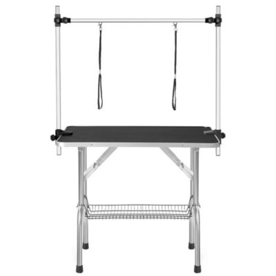 Table toilettage chien pro - bras réglable, plateau filet, transport robuste