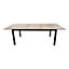Table Toscana GoodHome aluminium et bois d'acacia mat naturel et noir L.240 x l.100 x H.75cm