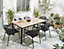 Table Toscana GoodHome aluminium et bois d'acacia mat naturel et noir L.240 x l.100 x H.75cm