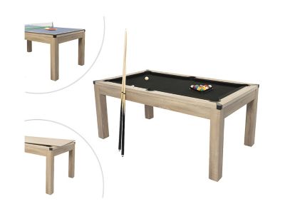 Table transformable  Billard & Ping-pong - Coloris naturel clair - L182 x l102 x H80 cm - HENK