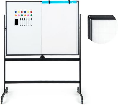 FLASIDU Tableau Blanc Magnétique 160x90cm Double Face Réversible