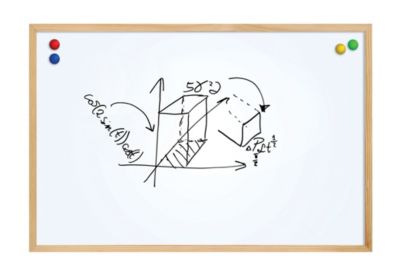 Tableau blanc effaçable cadre en bois L.60 x l.40 cm