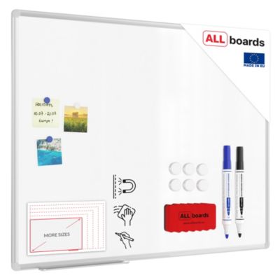 Tableau Blanc Magnétique Effaçable à Sec avec Cadre en Aluminium Premium EXPO 100x80cm