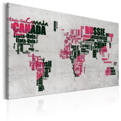 Tableau Cartes du monde World Map: The French Connection (FR) 60x40 cm