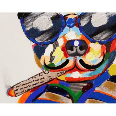 Tableau chien stylé Pop art peinture 50x50 cm - DOGGY SMOK