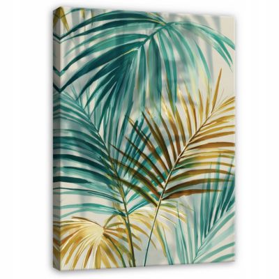 Tableau Décoration Murale Impression Sur Toile Feuilles Abstrait Vert - 40x60 cm - Tableau Décoration Murale Chambre et salon