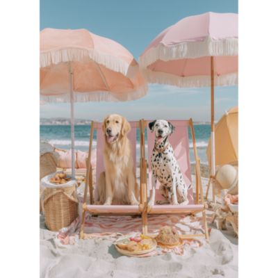Tableau décoratif chiens à la plage 55 x 75 cm, Dada Art
