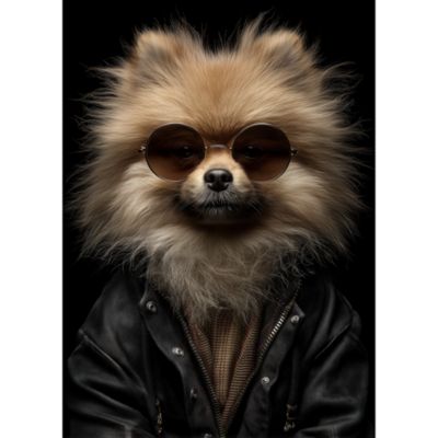Tableau décoratif spitz style rock avec lunettes 55 x 75 cm, Dada Art