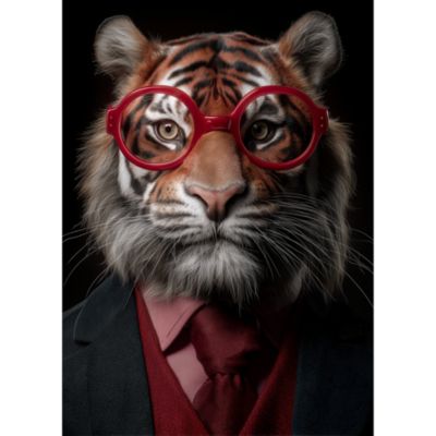 Tableau décoratif tigre à lunettes 55 x 75 cm, Dada Art