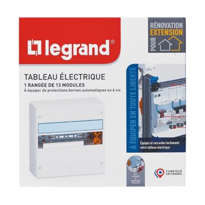 Tableau électrique à équiper 1 rangée - 13 modules Legrand