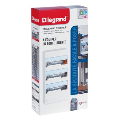 Tableau électrique à équiper 3 rangées - 39 modules Legrand