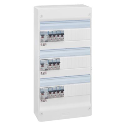 Tableau électrique pré-équipé et pré-câblé 3 rangées Legrand - 39 modules (14 inclus)