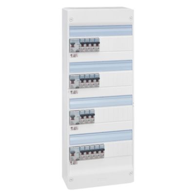Tableau électrique pré-équipé et pré-câblé 4 rangées Legrand - 52 modules (20 inclus)