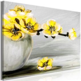 Tableau Fleurs Lightness of Light (1 Part) Wide Yellow 90x60 cm