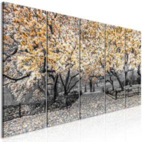 Tableau Fleurs Magnolia Park (5 Parts) Narrow Orange 225x90 cm
