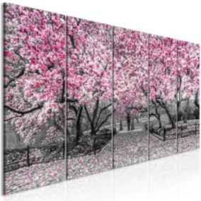 Tableau Fleurs Magnolia Park (5 Parts) Narrow Pink 225x90 cm