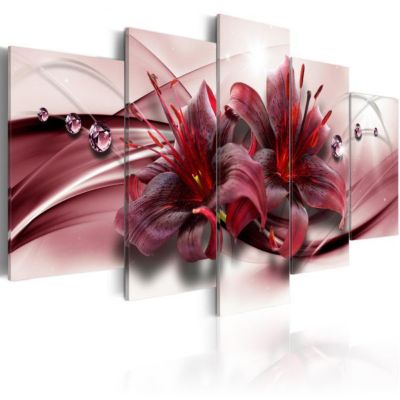 Tableau Fleurs Pink Lily 100x50 cm