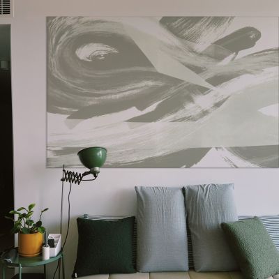 Tableau infini vert en toile imprimée, 90x60 cm