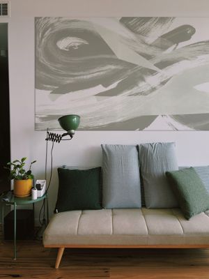 Tableau infini vert en toile imprimée, 90x60 cm