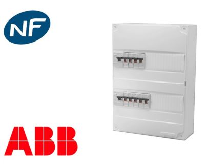 Tableau électrique pré équipé saillie 2 rangées à vis ABB