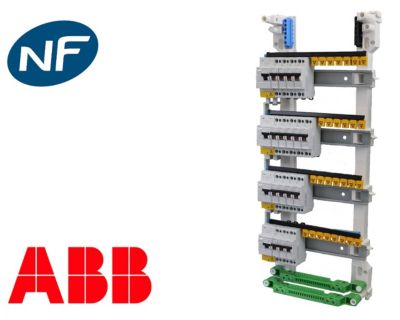 Tableau électrique pré équipé saillie 4 rangées à vis ABB