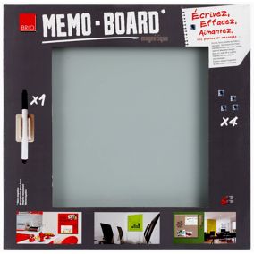 Tableau mémo board gris 50 x 50 cm