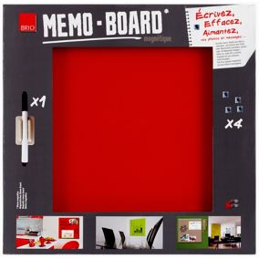 Tableau mémo board rouge 50 x 50 cm