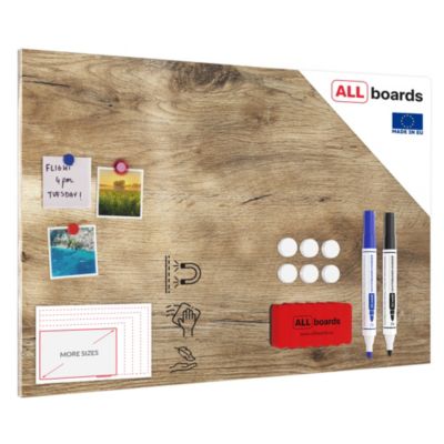 Tableau Magnétique en Métal Motif Bois Tronc Cernes de Bois  90x60cm, MetalBoards pour tout type d'Aimants