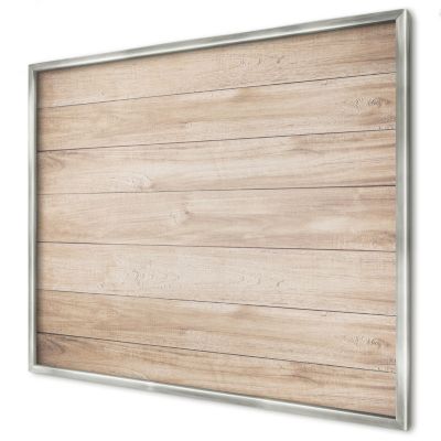 Tableau Magnétique en Métal Motif Wallfluent 80x60 planches de bois dans un cadre argenté D'organisation Mural
